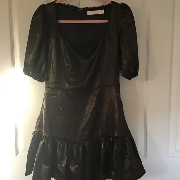 Rachel Parcell metallic square neckline dress Sz 8 - Picture 3 of 6